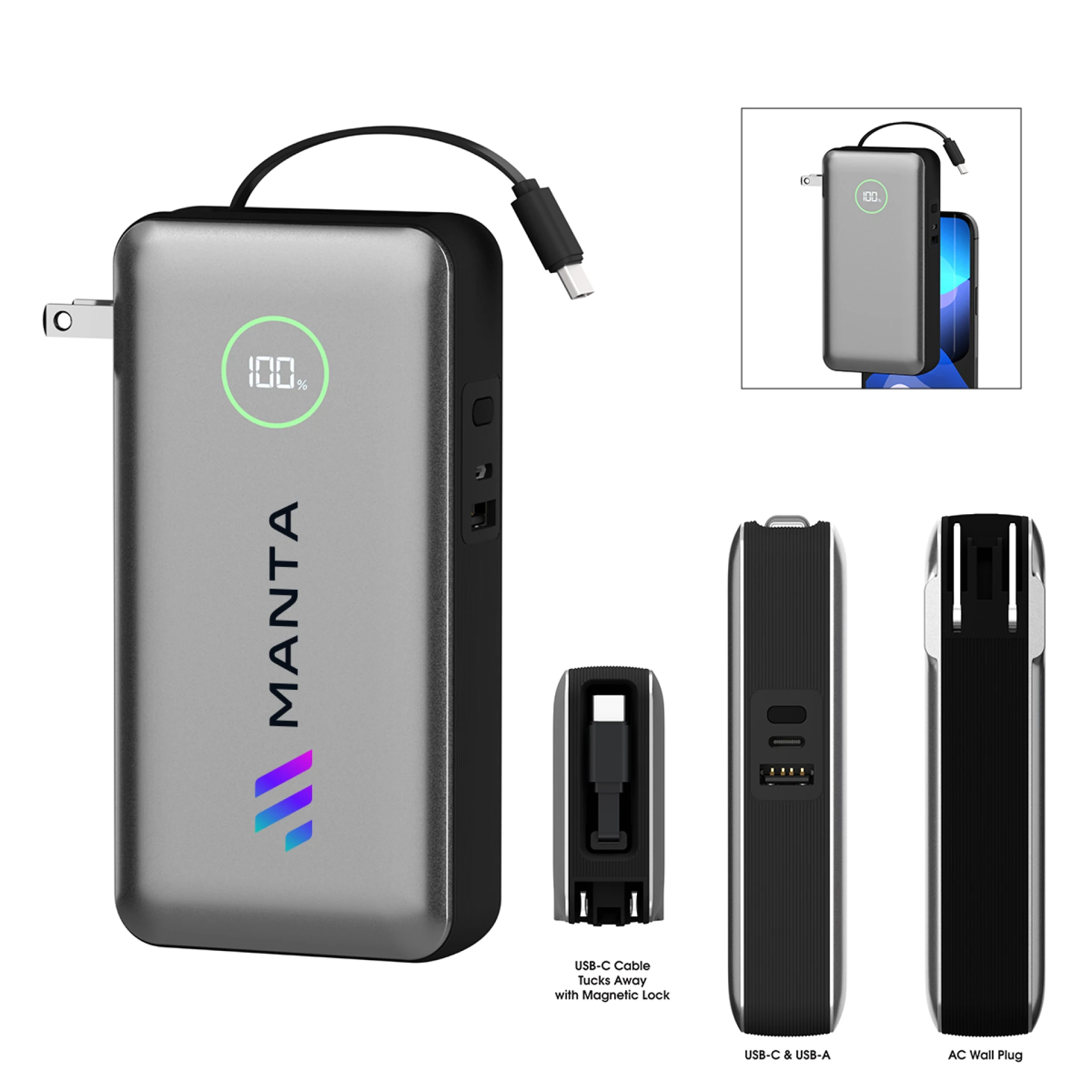 Product: 20,000 mAh PhoneSuit® Journey AC All-In-One Portable Battery Pack & Wall Adpater