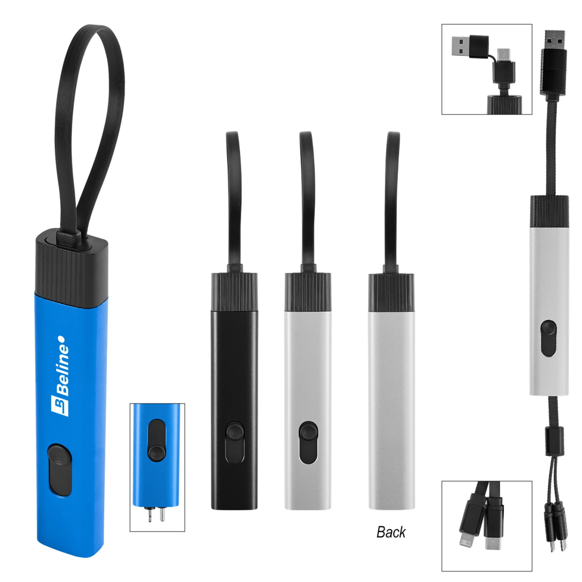 Product: Recycled Aluminum Retractable Travel Charging Cable