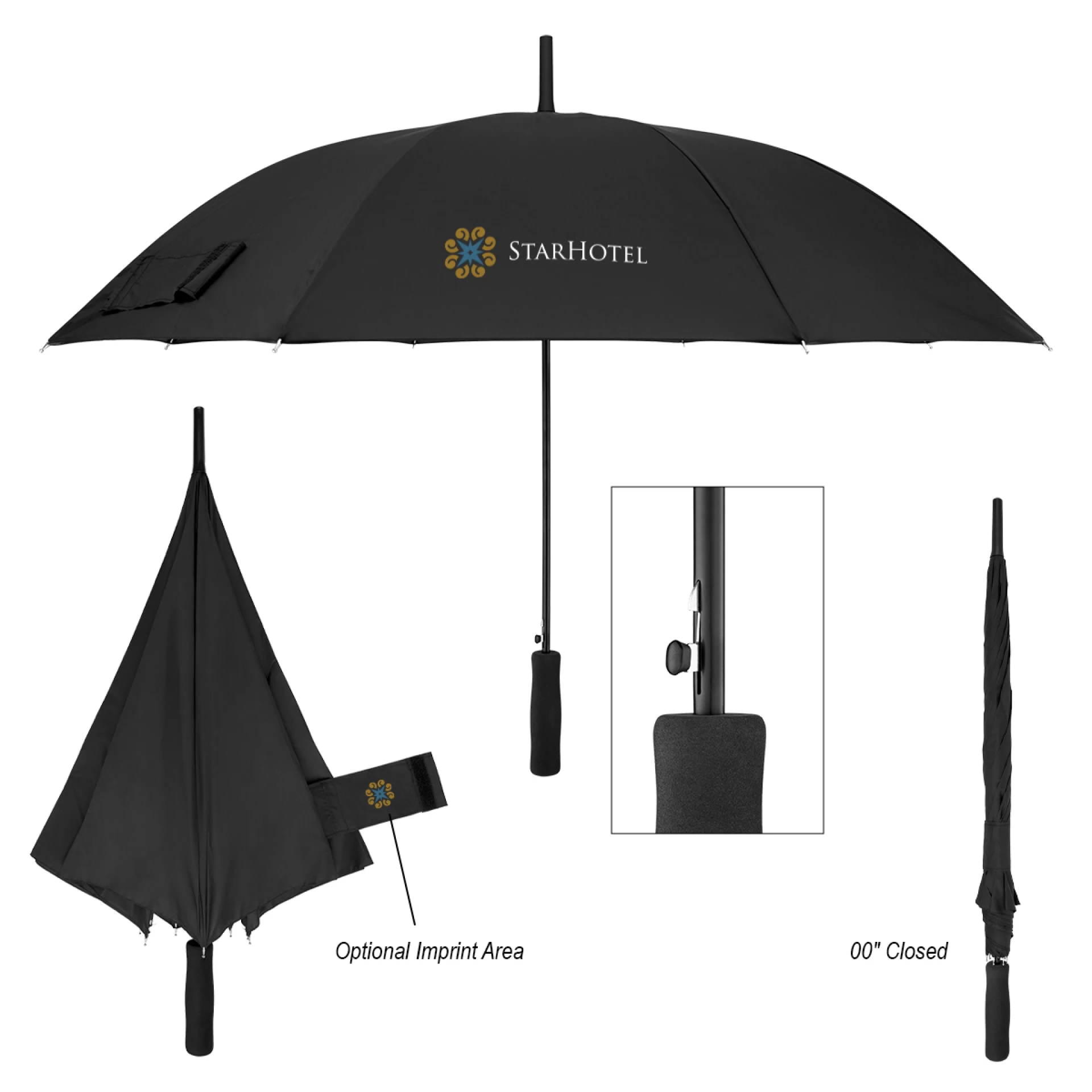 Product: 46" Arc Automatic Open Umbrella With 100% rPET Canopy