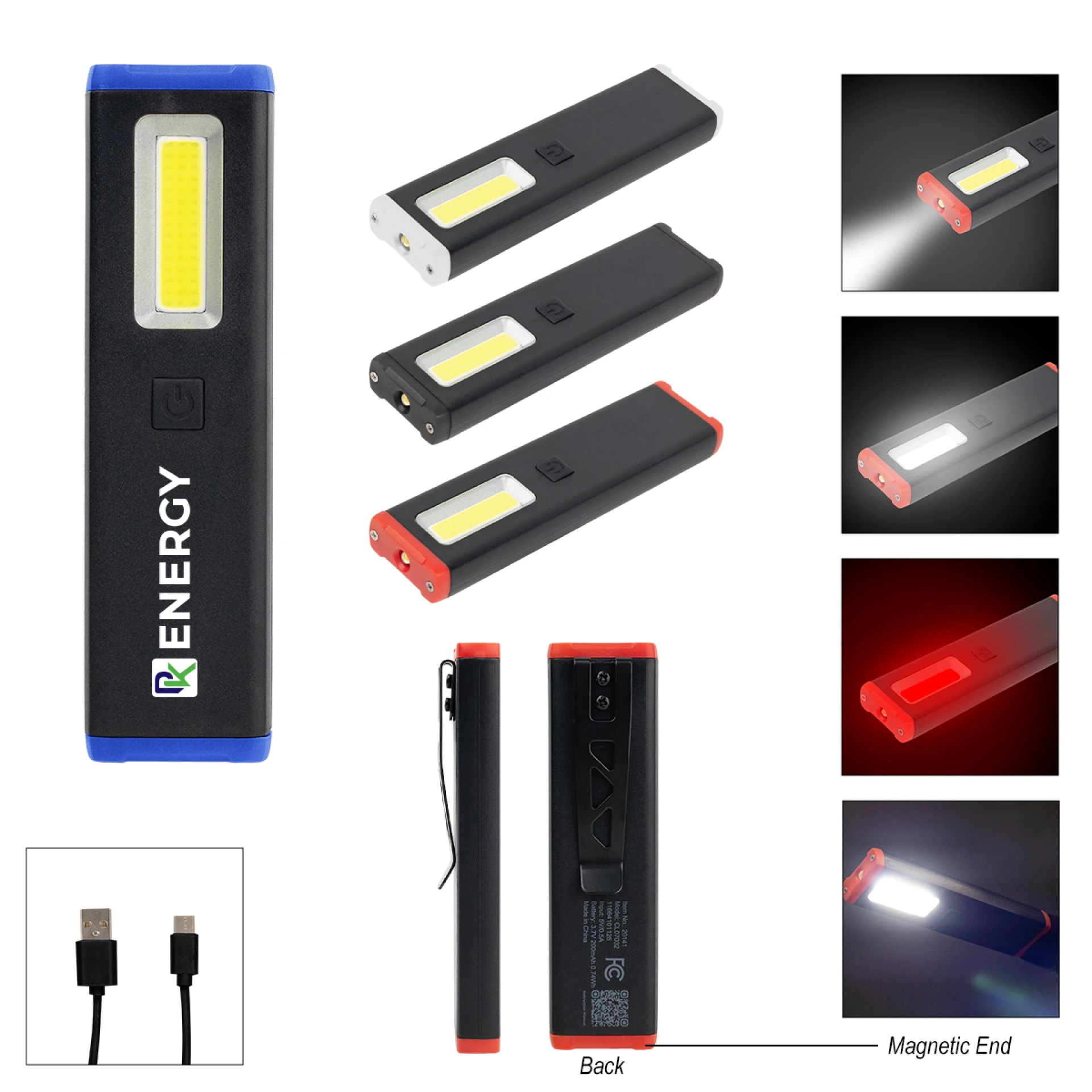 Product: Rechargeable Slim Clip COB Flashlight