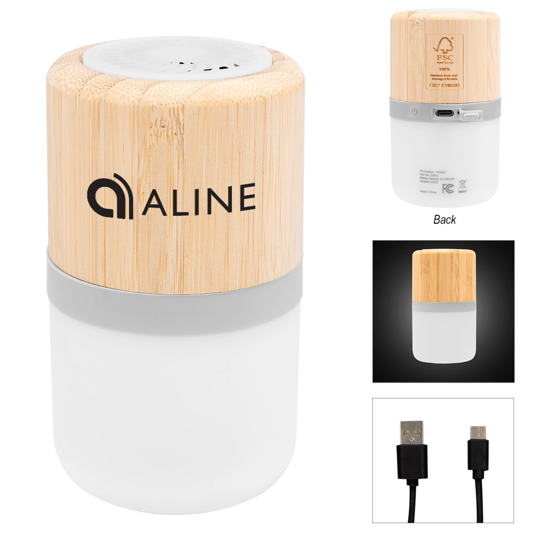 Product: Bamboo Wireless Light Up Speaker