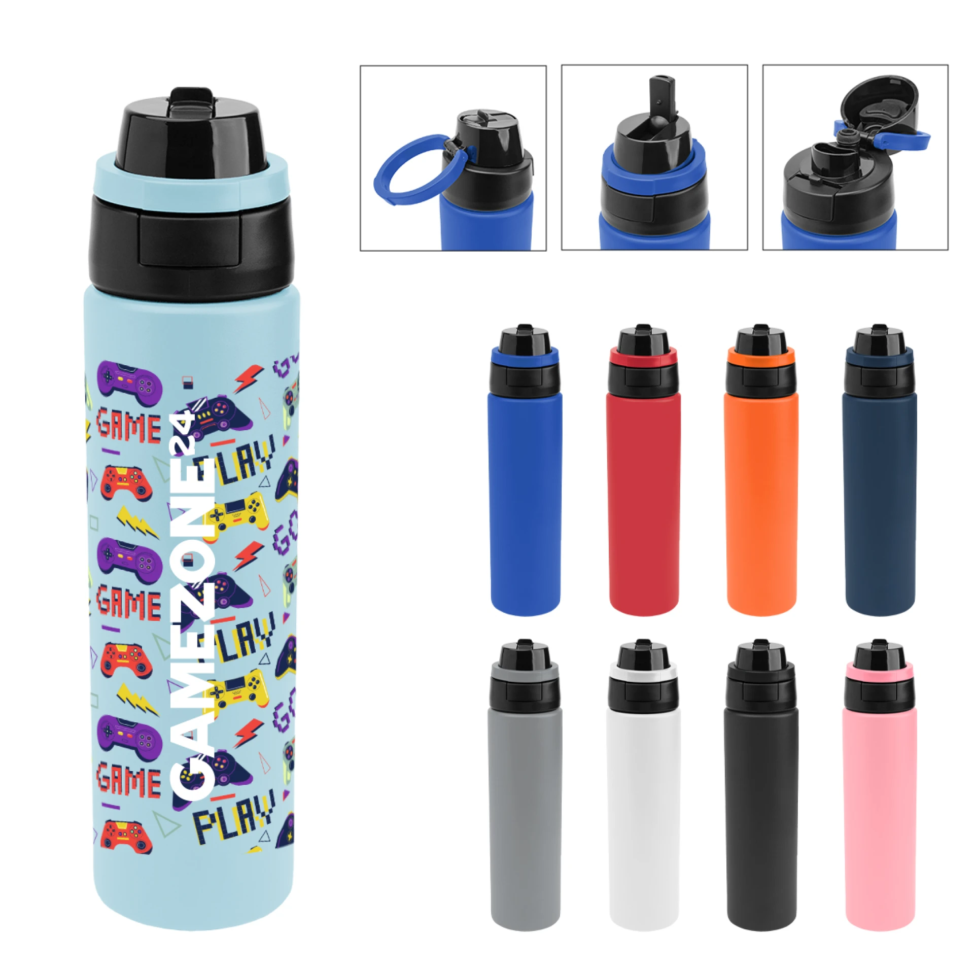 Product: 24 Oz. Full Color Pop Sip & Chug Recycled Stainless Steel Bottle