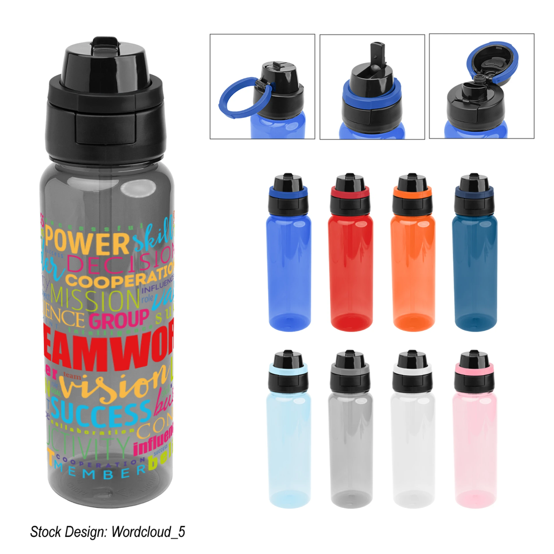 Product: 32 Oz. Full Color Pop Sip & Chug rPET Bottle