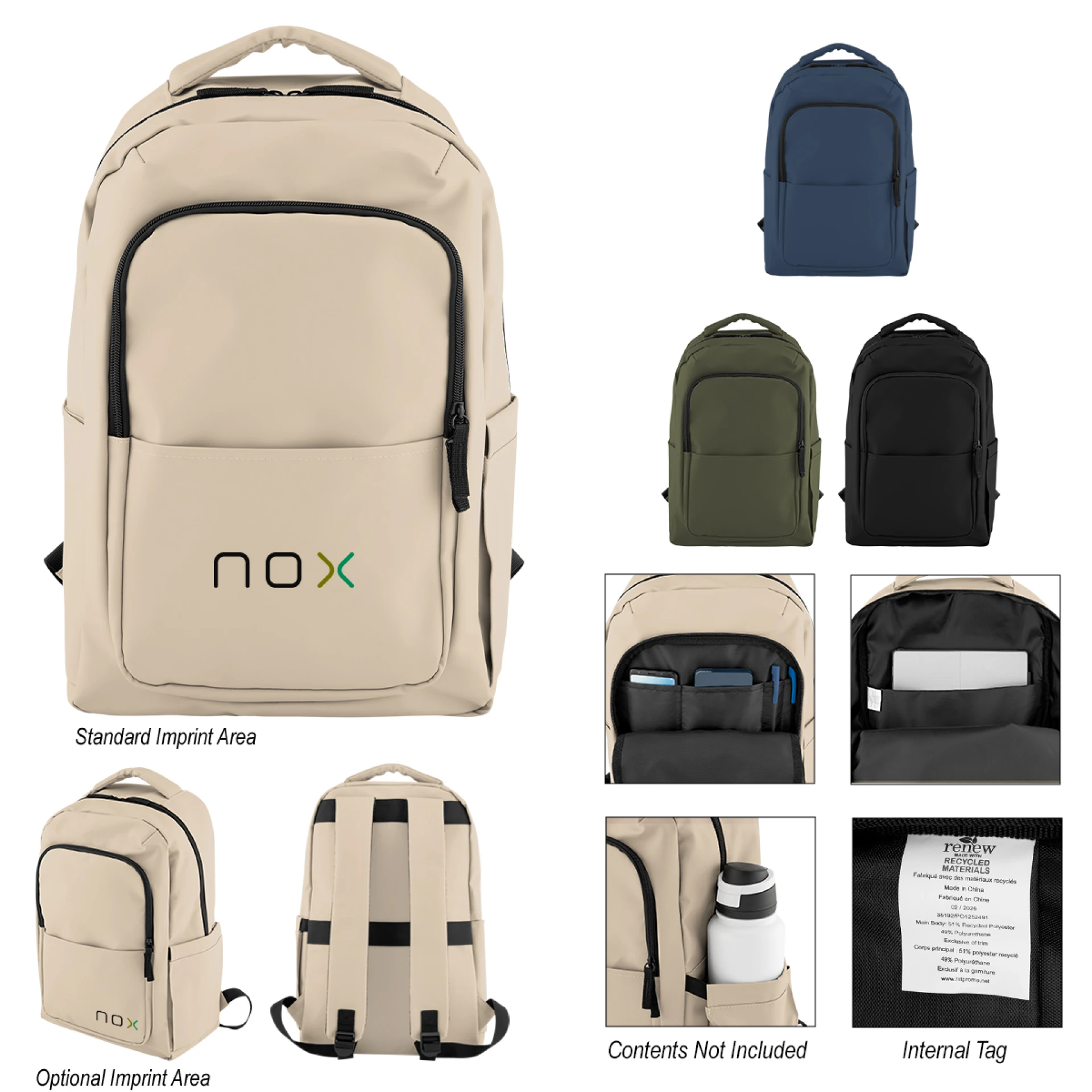 Product: Hudson Leatherette Laptop Backpack