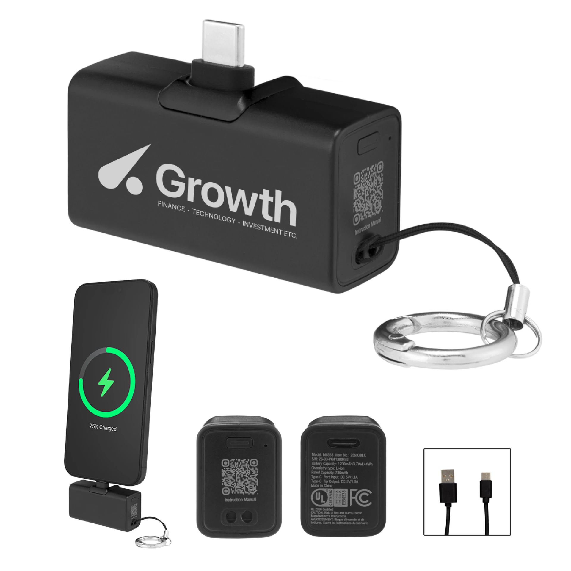 Product: 1,200 mAh UL Listed Type-C Power Bank