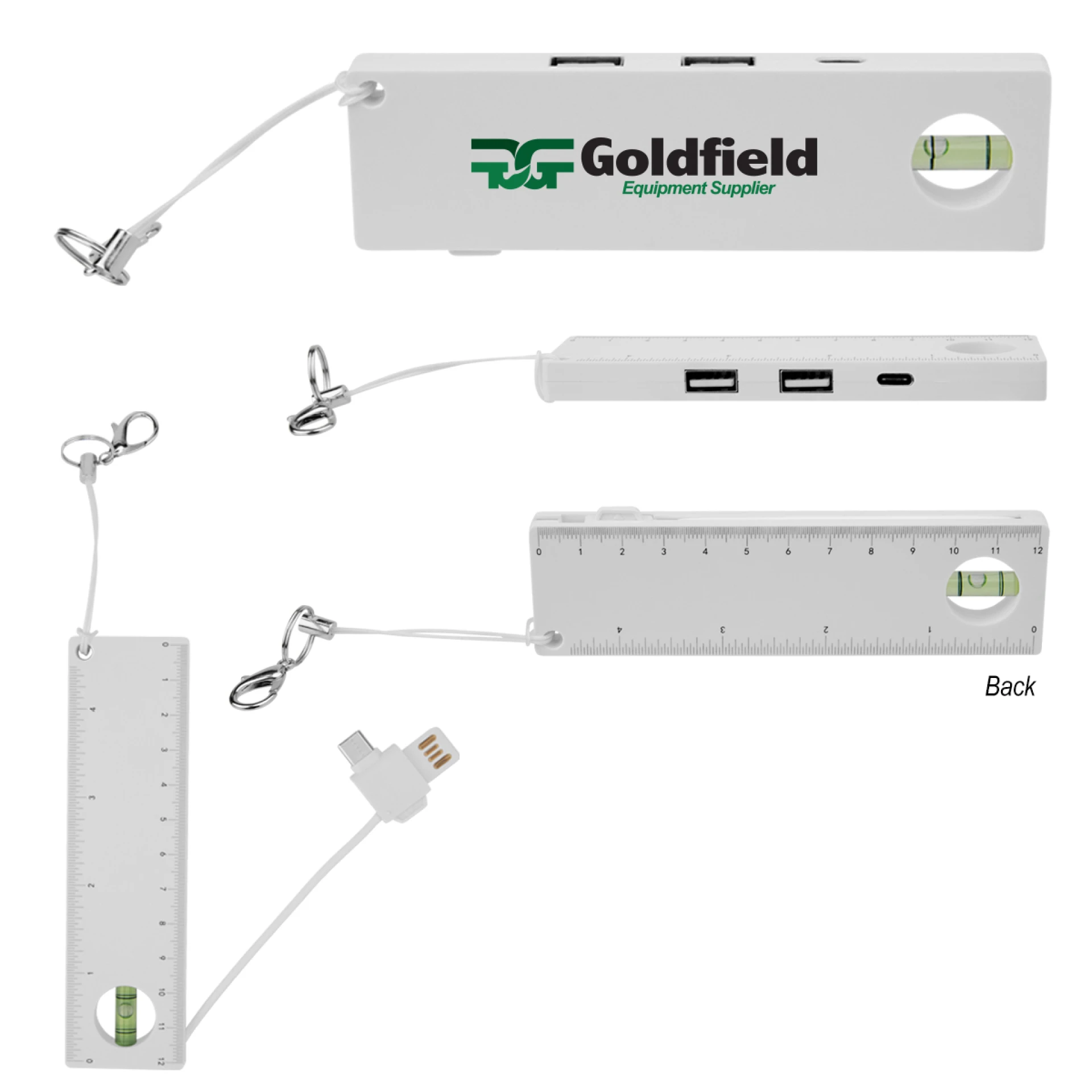 Product: rABS USB & Type-C Hub with Level & Ruler