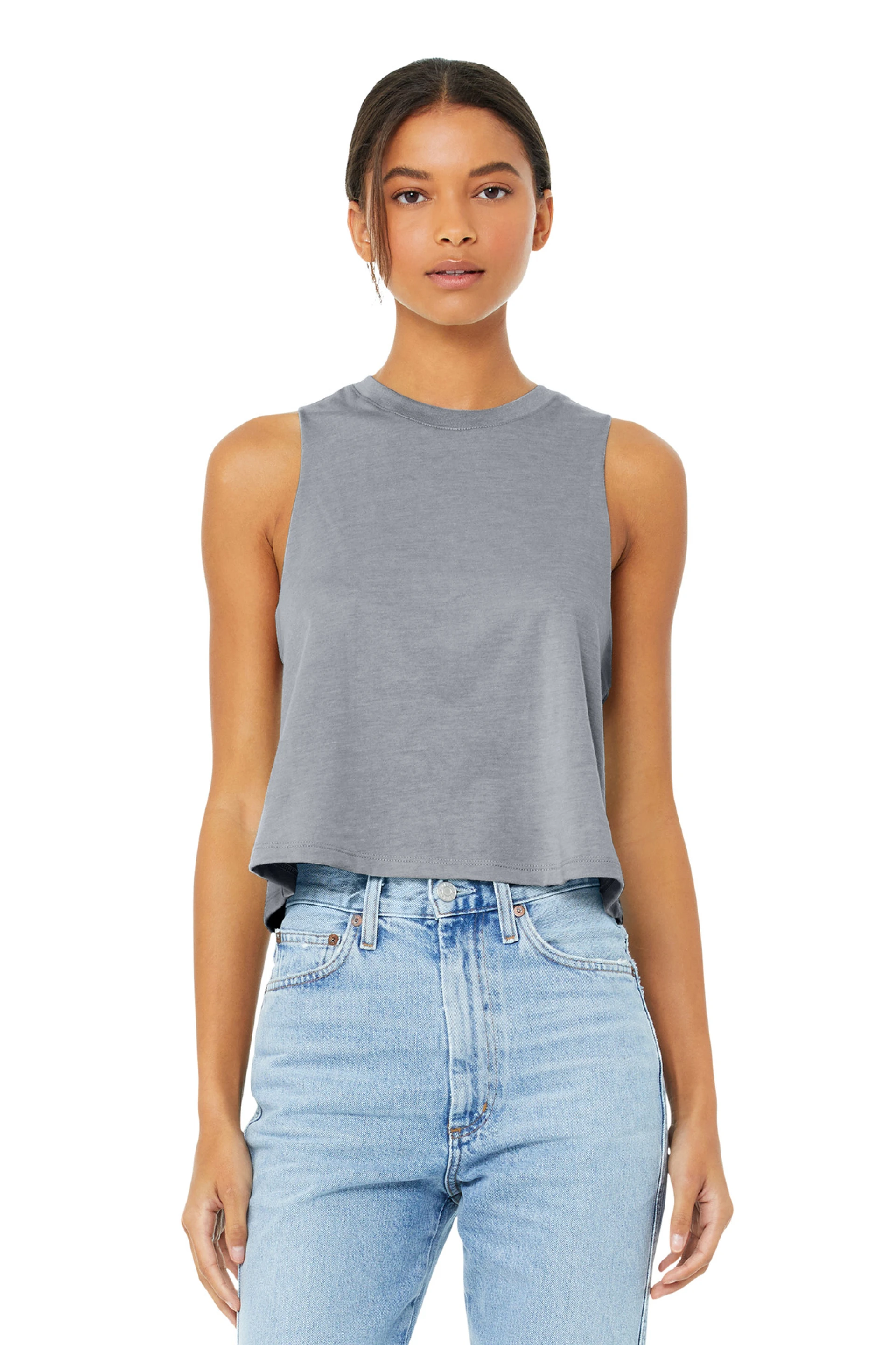 Product: BELLA+CANVAS Women's Racerback Cropped Tank.