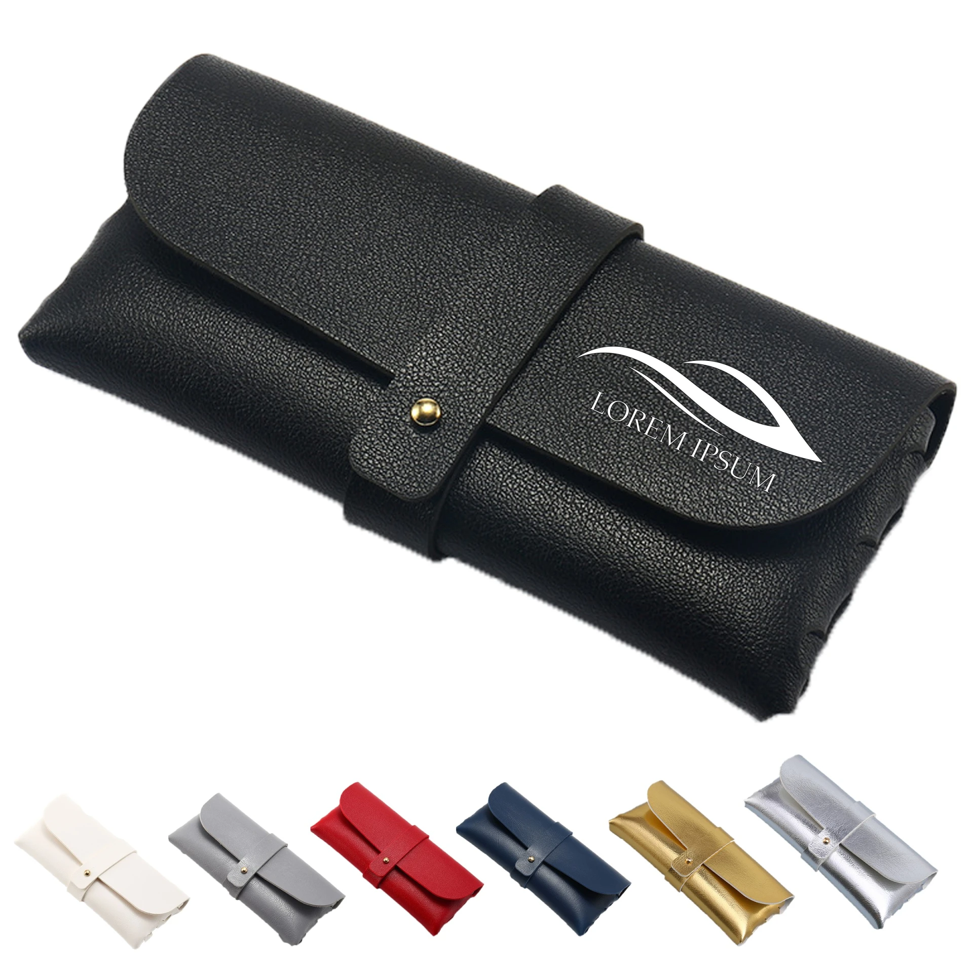 Product: Soft Leather Eyeglasses Case with Studded Closure