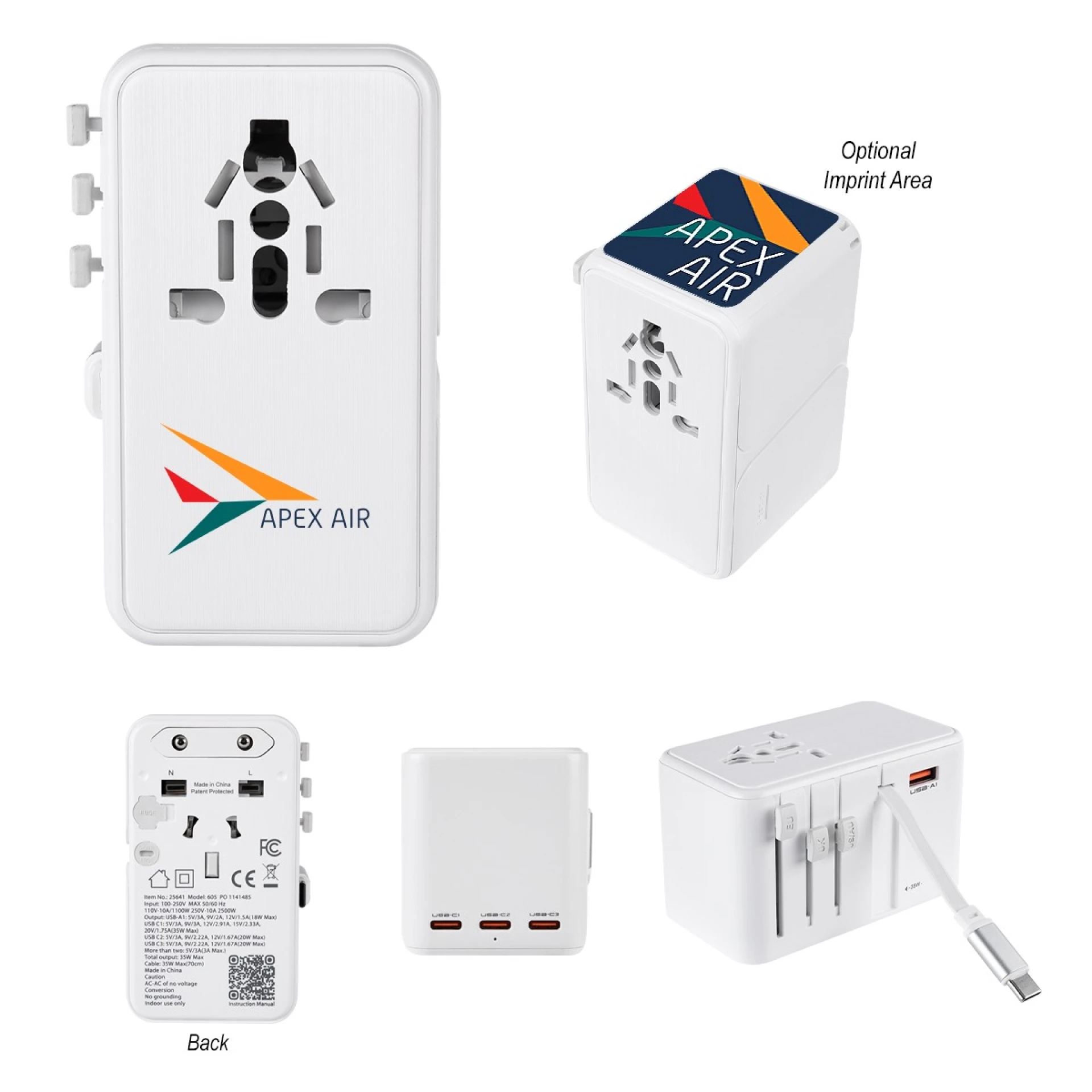 Product: 35w International Travel Adapter & Charging Cable