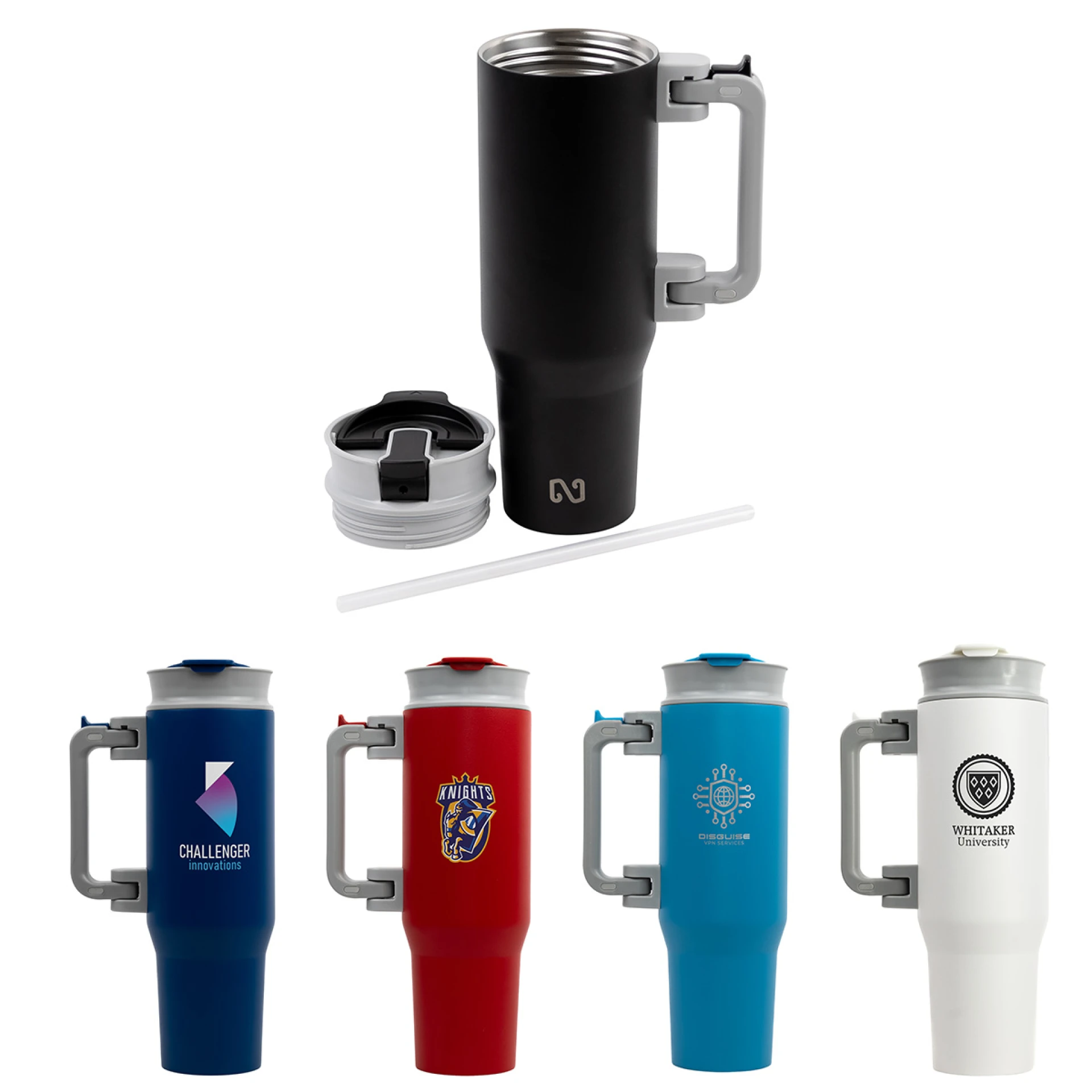 Product: NAYAD® Genesis 40 oz Stainless Steel Double-Wall Vacuum Insulated Mug with Foldable Handle