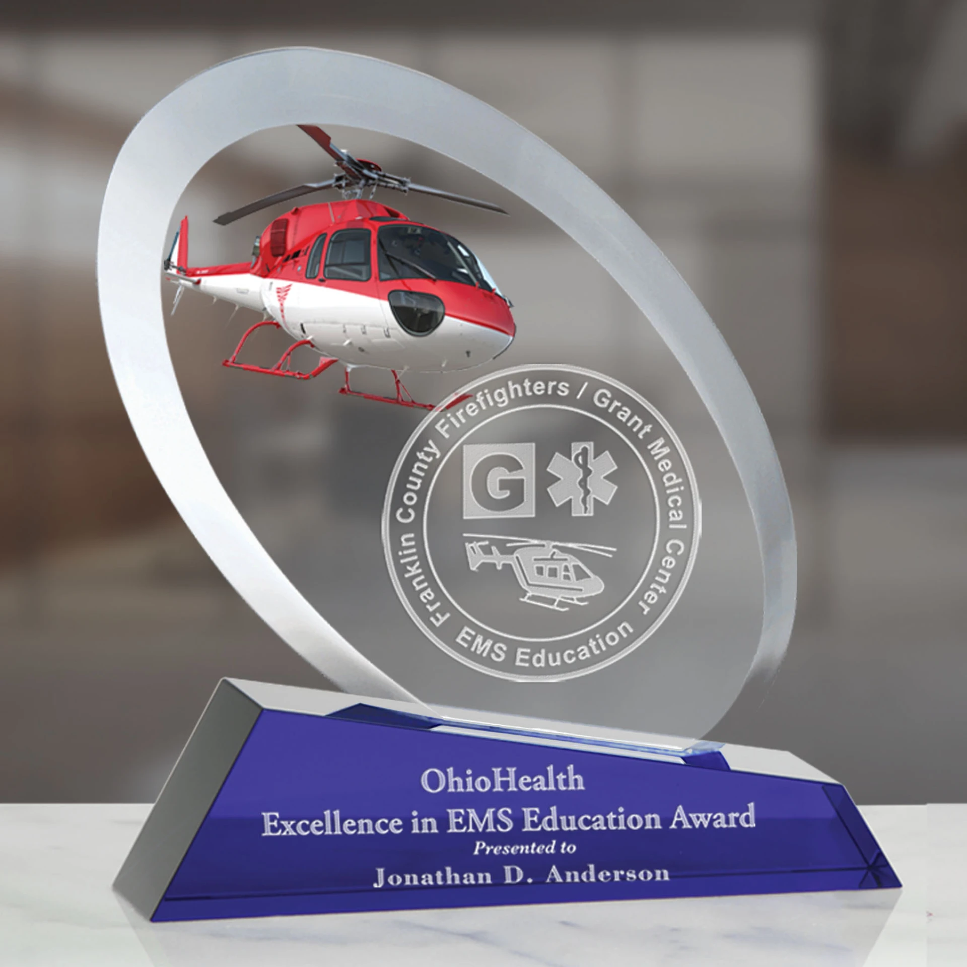 Product: Large Parabola Optical Crystal Award